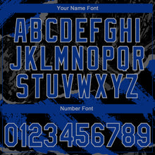 Laden Sie das Bild in den Galerie-Viewer, Custom Stitched Black Royal Gray-Steel Gray 3D Pattern Design Splash Sports Pullover Sweatshirt Hoodie