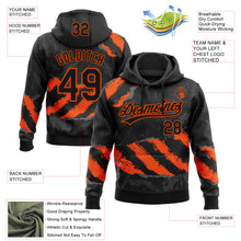 Load image into Gallery viewer, Custom Stitched Black Orange-Steel Gray 3D Pattern Design Splash Sports Pullover Sweatshirt Hoodie
