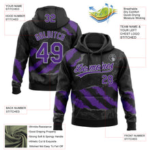 Laden Sie das Bild in den Galerie-Viewer, Custom Stitched Black Purple Gray-Steel Gray 3D Pattern Design Splash Sports Pullover Sweatshirt Hoodie
