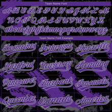 Laden Sie das Bild in den Galerie-Viewer, Custom Stitched Black Purple Gray-Steel Gray 3D Pattern Design Splash Sports Pullover Sweatshirt Hoodie