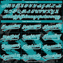 Laden Sie das Bild in den Galerie-Viewer, Custom Stitched Black Teal Steel Gray-White 3D Pattern Design Splash Sports Pullover Sweatshirt Hoodie