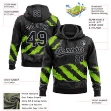 Load image into Gallery viewer, Custom Stitched Black Neon Green Steel Gray-Gray 3D Pattern Design Splash Sports Pullover Sweatshirt Hoodie