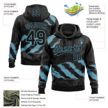 Laden Sie das Bild in den Galerie-Viewer, Custom Stitched Black Shadow Blue-Steel Gray 3D Pattern Design Splash Sports Pullover Sweatshirt Hoodie