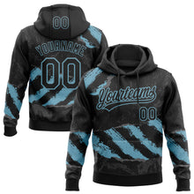 Laden Sie das Bild in den Galerie-Viewer, Custom Stitched Black Shadow Blue-Steel Gray 3D Pattern Design Splash Sports Pullover Sweatshirt Hoodie