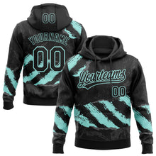 Laden Sie das Bild in den Galerie-Viewer, Custom Stitched Black Ice Blue-Steel Gray 3D Pattern Design Splash Sports Pullover Sweatshirt Hoodie