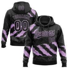 Загрузить изображение в средство просмотра галереи, Custom Stitched Black Light Purple-Steel Gray 3D Pattern Design Splash Sports Pullover Sweatshirt Hoodie