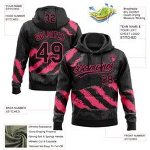 Charger l'image dans la galerie, Custom Stitched Black Neon Pink-Steel Gray 3D Pattern Design Splash Sports Pullover Sweatshirt Hoodie