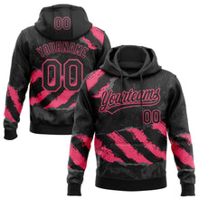 Charger l'image dans la galerie, Custom Stitched Black Neon Pink-Steel Gray 3D Pattern Design Splash Sports Pullover Sweatshirt Hoodie