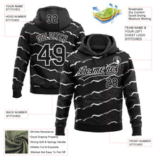 Загрузить изображение в средство просмотра галереи, Custom Stitched Black White 3D Pattern Design Torn Paper Style Sports Pullover Sweatshirt Hoodie