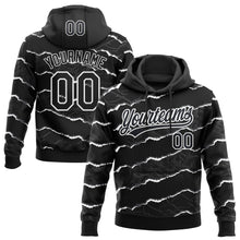 Загрузить изображение в средство просмотра галереи, Custom Stitched Black White 3D Pattern Design Torn Paper Style Sports Pullover Sweatshirt Hoodie