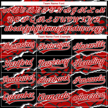 Загрузить изображение в средство просмотра галереи, Custom Stitched Black Red-White 3D Pattern Design Torn Paper Style Sports Pullover Sweatshirt Hoodie
