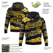 Загрузить изображение в средство просмотра галереи, Custom Stitched Black Yellow-White 3D Pattern Design Torn Paper Style Sports Pullover Sweatshirt Hoodie