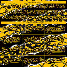 Загрузить изображение в средство просмотра галереи, Custom Stitched Black Yellow-White 3D Pattern Design Torn Paper Style Sports Pullover Sweatshirt Hoodie