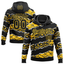 Загрузить изображение в средство просмотра галереи, Custom Stitched Black Yellow-White 3D Pattern Design Torn Paper Style Sports Pullover Sweatshirt Hoodie