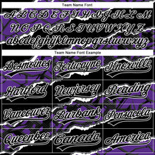 Загрузить изображение в средство просмотра галереи, Custom Stitched Black Purple-White 3D Pattern Design Torn Paper Style Sports Pullover Sweatshirt Hoodie