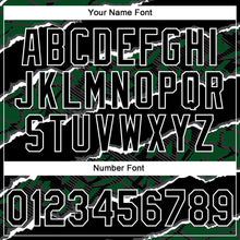 Загрузить изображение в средство просмотра галереи, Custom Stitched Black Green-White 3D Pattern Design Torn Paper Style Sports Pullover Sweatshirt Hoodie