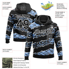 Загрузить изображение в средство просмотра галереи, Custom Stitched Black Light Blue-White 3D Pattern Design Torn Paper Style Sports Pullover Sweatshirt Hoodie