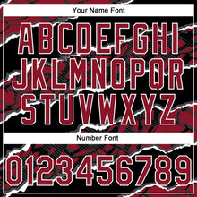 Загрузить изображение в средство просмотра галереи, Custom Stitched Black Crimson-White 3D Pattern Design Torn Paper Style Sports Pullover Sweatshirt Hoodie
