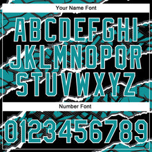 Загрузить изображение в средство просмотра галереи, Custom Stitched Black Teal-White 3D Pattern Design Torn Paper Style Sports Pullover Sweatshirt Hoodie