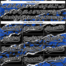 Загрузить изображение в средство просмотра галереи, Custom Stitched Black Thunder Blue-White 3D Pattern Design Torn Paper Style Sports Pullover Sweatshirt Hoodie
