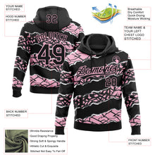 Загрузить изображение в средство просмотра галереи, Custom Stitched Black Light Pink-White 3D Pattern Design Torn Paper Style Sports Pullover Sweatshirt Hoodie