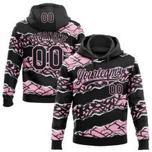 Загрузить изображение в средство просмотра галереи, Custom Stitched Black Light Pink-White 3D Pattern Design Torn Paper Style Sports Pullover Sweatshirt Hoodie
