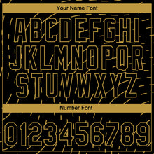 Загрузить изображение в средство просмотра галереи, Custom Stitched Black Old Gold 3D Pattern Design Line Sportswear Pullover Sweatshirt Hoodie