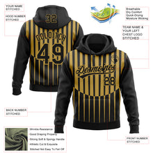 Загрузить изображение в средство просмотра галереи, Custom Stitched Black Old Gold 3D Pattern Design Line Sportswear Pullover Sweatshirt Hoodie