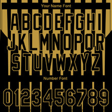 Загрузить изображение в средство просмотра галереи, Custom Stitched Black Old Gold 3D Pattern Design Line Sportswear Pullover Sweatshirt Hoodie