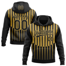 Загрузить изображение в средство просмотра галереи, Custom Stitched Black Old Gold 3D Pattern Design Line Sportswear Pullover Sweatshirt Hoodie