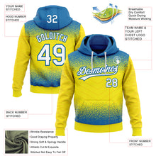 Загрузить изображение в средство просмотра галереи, Custom Stitched Blue White-Light Yellow 3D Pattern Design Line Sportswear Pullover Sweatshirt Hoodie
