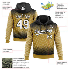 Загрузить изображение в средство просмотра галереи, Custom Stitched Black White-Old Gold 3D Pattern Design Line Sportswear Pullover Sweatshirt Hoodie