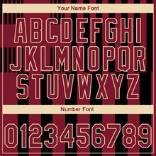 Загрузить изображение в средство просмотра галереи, Custom Stitched Black Crimson-Cream 3D Pattern Design Line Sportswear Pullover Sweatshirt Hoodie