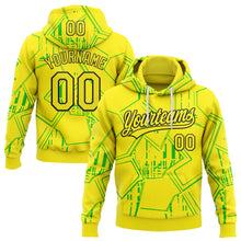 Загрузить изображение в средство просмотра галереи, Custom Stitched Light Yellow Green-Black 3D Pattern Design Line Sportswear Pullover Sweatshirt Hoodie