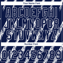 Загрузить изображение в средство просмотра галереи, Custom Stitched Navy White 3D Pattern Design Line Sportswear Pullover Sweatshirt Hoodie