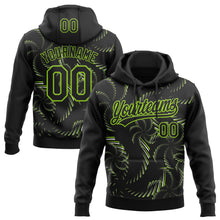 Загрузить изображение в средство просмотра галереи, Custom Stitched Black Neon Green-White 3D Pattern Design Line Sportswear Pullover Sweatshirt Hoodie