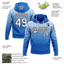 Загрузить изображение в средство просмотра галереи, Custom Stitched Blue White-Black 3D Pattern Design Gradient Line Sportswear Pullover Sweatshirt Hoodie
