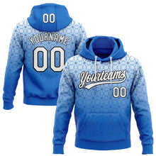 Загрузить изображение в средство просмотра галереи, Custom Stitched Blue White-Black 3D Pattern Design Gradient Line Sportswear Pullover Sweatshirt Hoodie