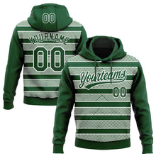 Загрузить изображение в средство просмотра галереи, Custom Stitched Green White 3D Pattern Design Line Sportswear Pullover Sweatshirt Hoodie