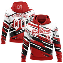 Загрузить изображение в средство просмотра галереи, Custom Stitched Red White-Black 3D Pattern Design Line Sportswear Pullover Sweatshirt Hoodie