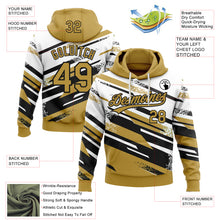 Загрузить изображение в средство просмотра галереи, Custom Stitched Old Gold Black-White 3D Pattern Design Line Sportswear Pullover Sweatshirt Hoodie