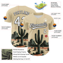 Загрузить изображение в средство просмотра галереи, Custom Cream White Green-Black 3D Urban City Edition Sports Cactus Authentic Baseball Jersey