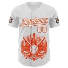 Загрузить изображение в средство просмотра галереи, Custom White Orange 3D Urban City Edition Sports Authentic Baseball Jersey