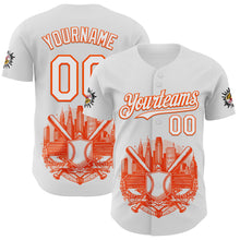 Загрузить изображение в средство просмотра галереи, Custom White Orange 3D Urban City Edition Sports Authentic Baseball Jersey