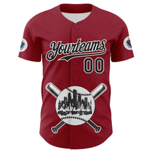Загрузить изображение в средство просмотра галереи, Custom Cardinal Black-White 3D Urban City Edition Sports Authentic Baseball Jersey