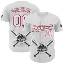 Загрузить изображение в средство просмотра галереи, Custom White Cardinal-Black 3D Urban City Edition Sports Authentic Baseball Jersey