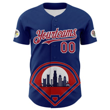 Загрузить изображение в средство просмотра галереи, Custom Blue Cardinal-White 3D Urban City Edition Sports Authentic Baseball Jersey