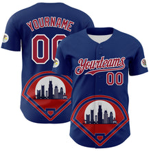 Загрузить изображение в средство просмотра галереи, Custom Blue Cardinal-White 3D Urban City Edition Sports Authentic Baseball Jersey