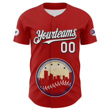 Загрузить изображение в средство просмотра галереи, Custom Red White Blue Cream-Black 3D Urban City Edition Sports Authentic Baseball Jersey