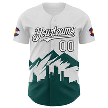 Загрузить изображение в средство просмотра галереи, Custom White Midnight Green-Black 3D Urban City Edition Sports Authentic Baseball Jersey